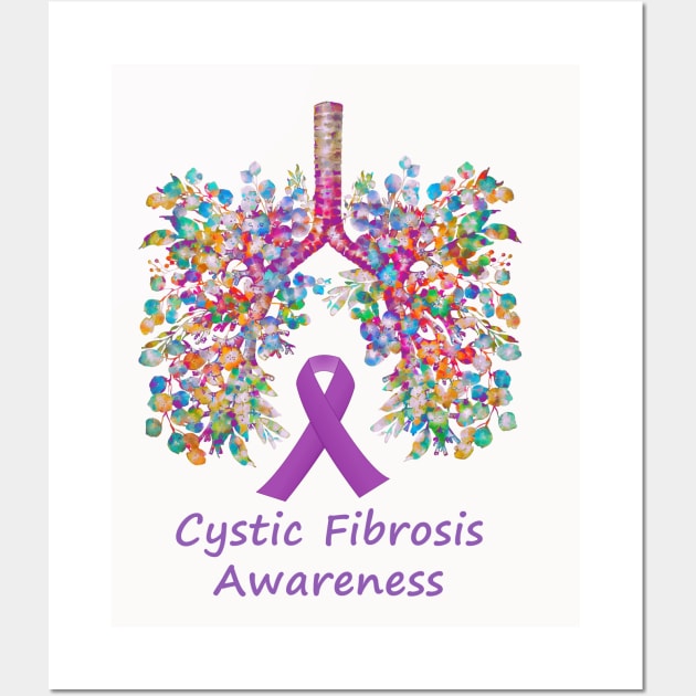 Lungs, floral Lungs, cf, cystic fibrosis, colorful flowers, respiratory therapist Wall Art by Collagedream